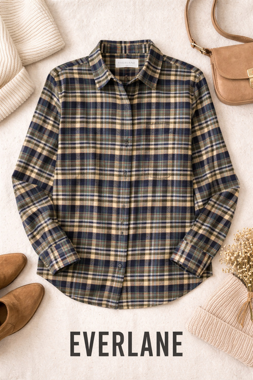 Everlane Soft Plaid Flannel Button Down Shirt Womens XXS
